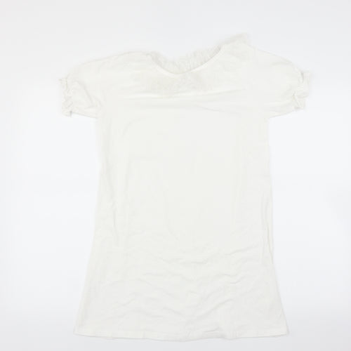 Preworn Girls White   T-Shirt Dress  Size 12 Years