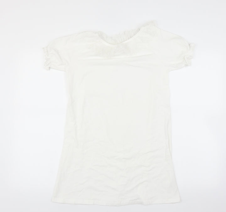 Preworn Girls White T-Shirt Dress Size 12 Years