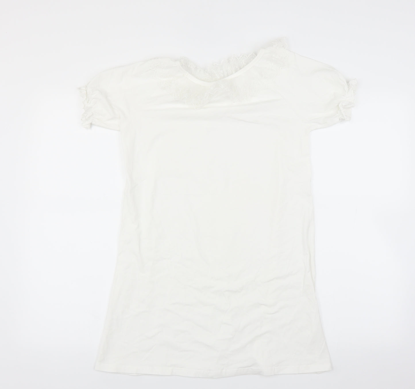 Preworn Girls White   T-Shirt Dress  Size 12 Years