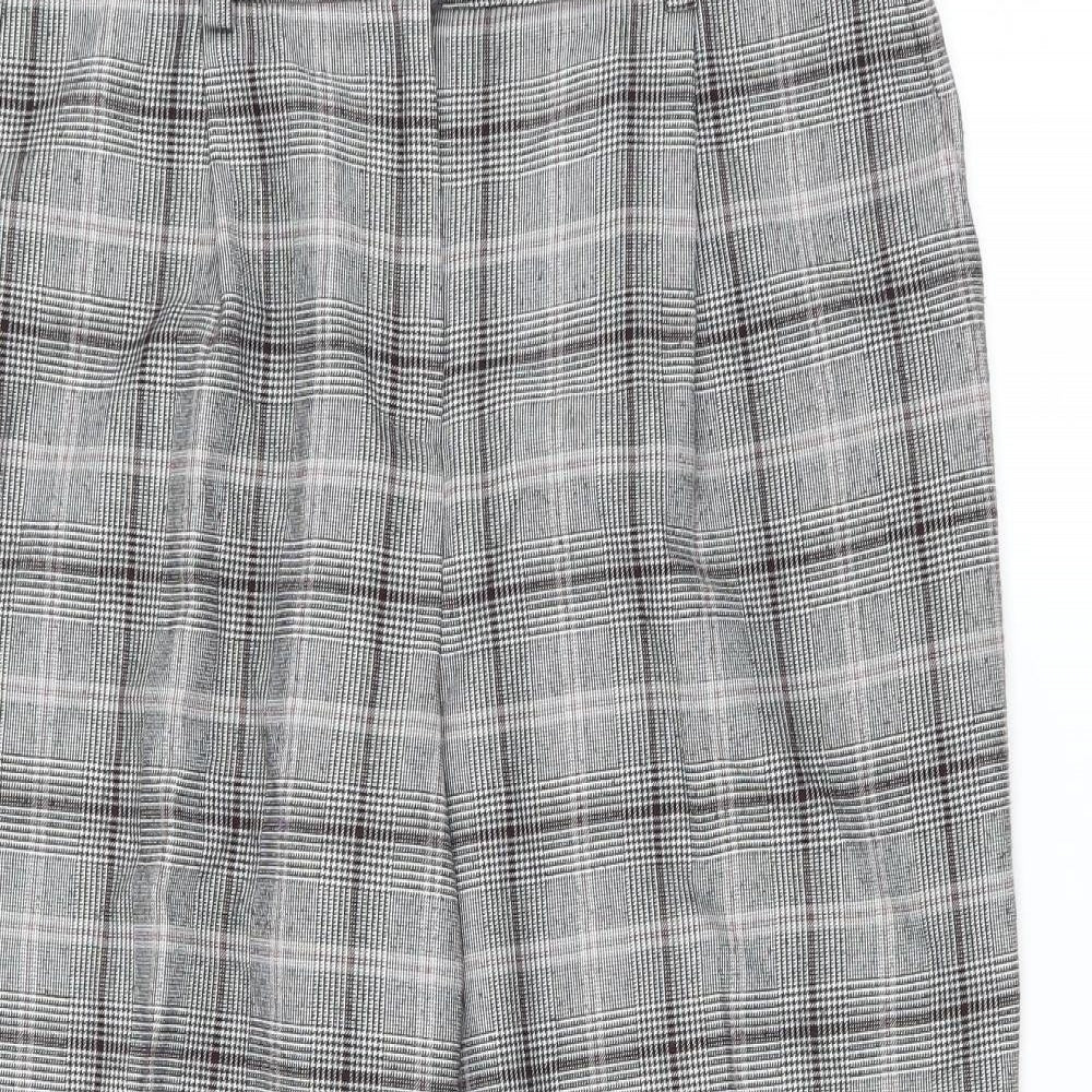 NEXT Womens Grey Plaid  Trousers  Size 12 L23 in
