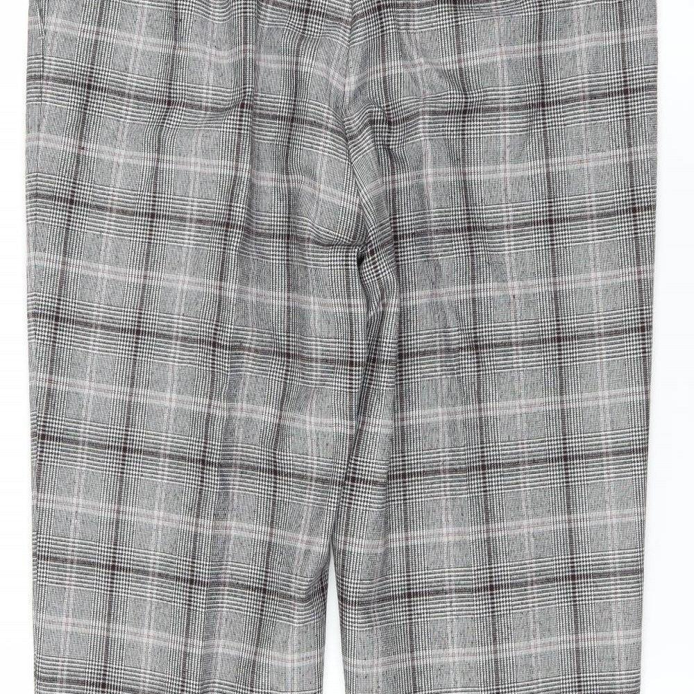 NEXT Womens Grey Plaid  Trousers  Size 12 L23 in