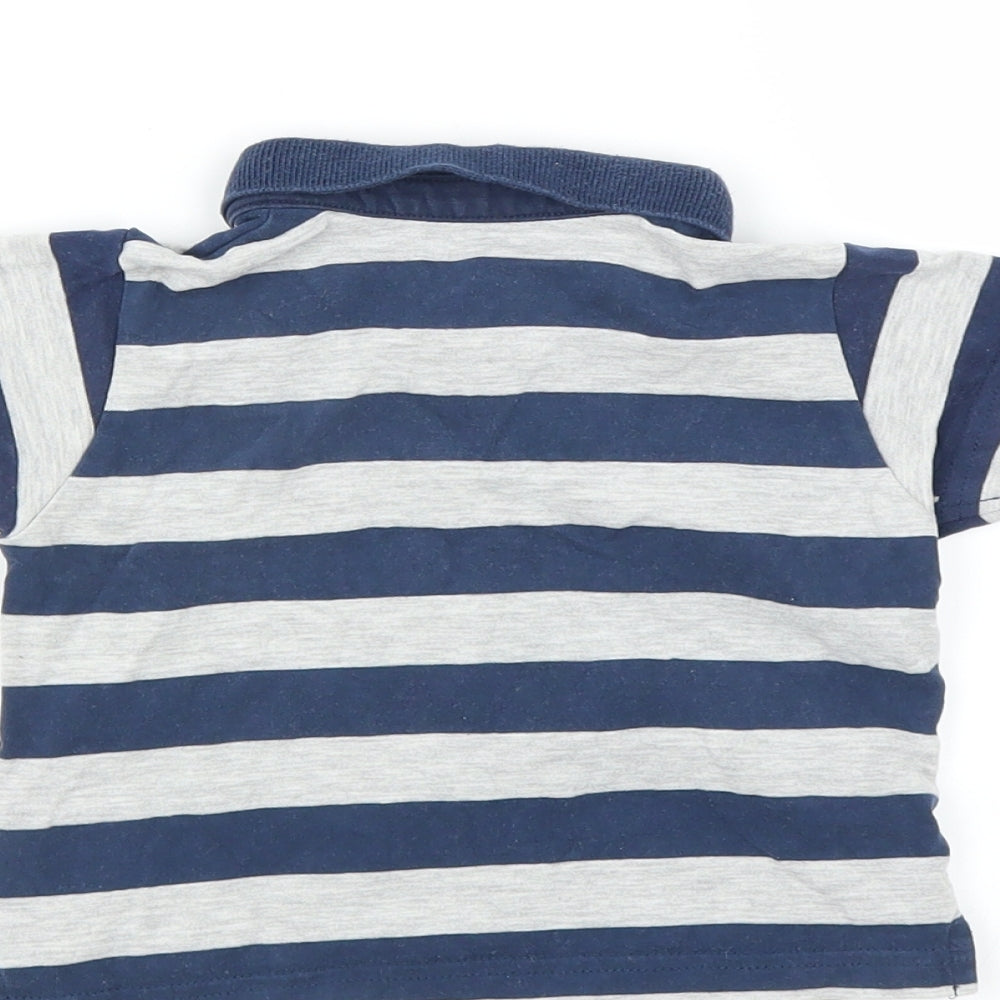 Marks and Spencer Boys Blue Striped  Basic T-Shirt Size 3-6 Months