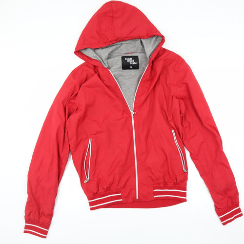 Cedar Wood State Mens Red   Bomber Jacket Jacket Size M
