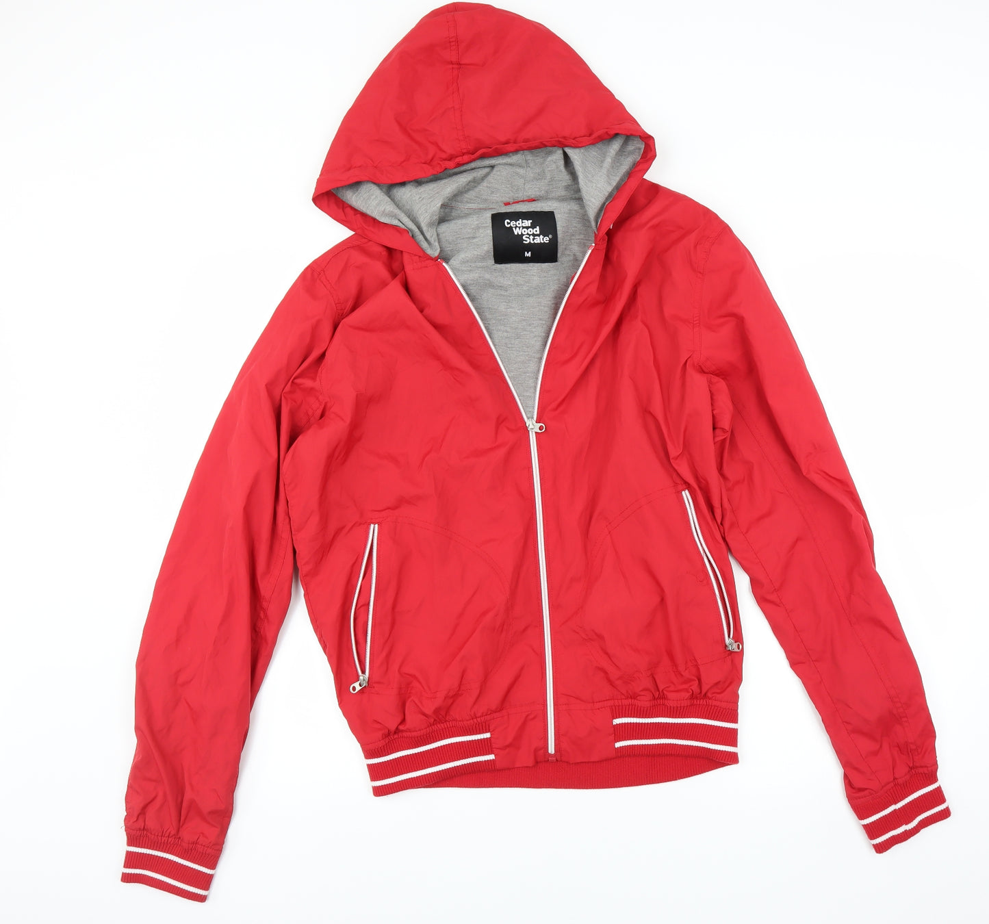 Cedar Wood State Mens Red   Bomber Jacket Jacket Size M