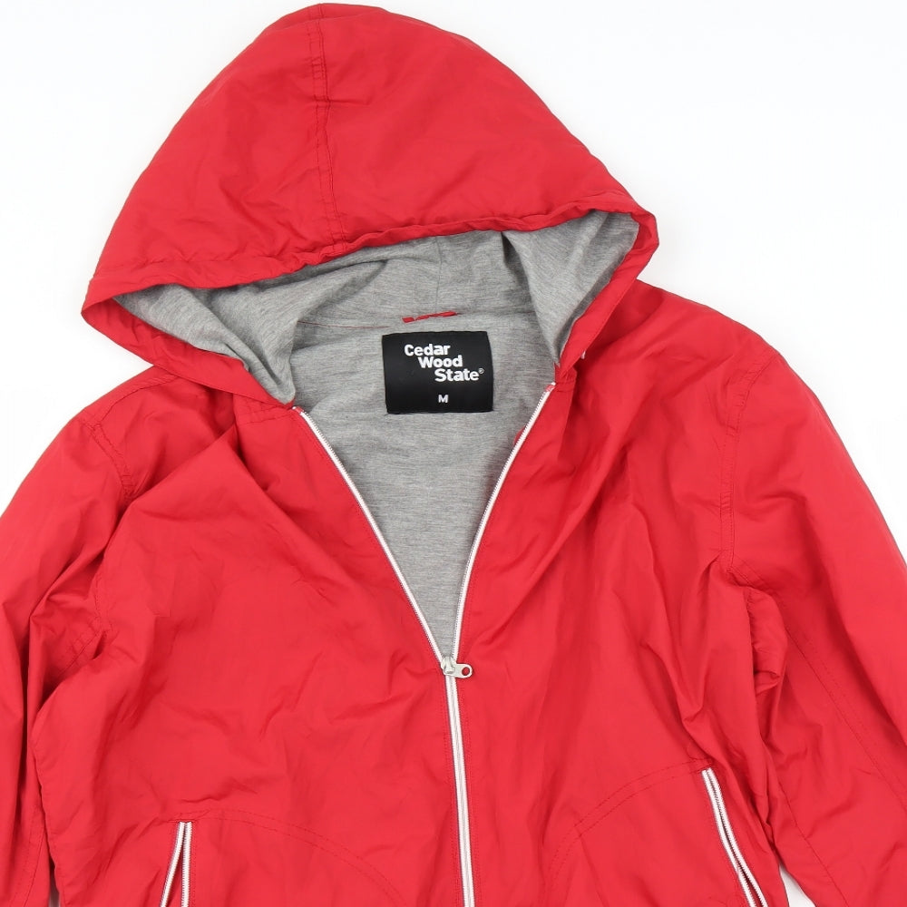 Cedar Wood State Mens Red   Bomber Jacket Jacket Size M