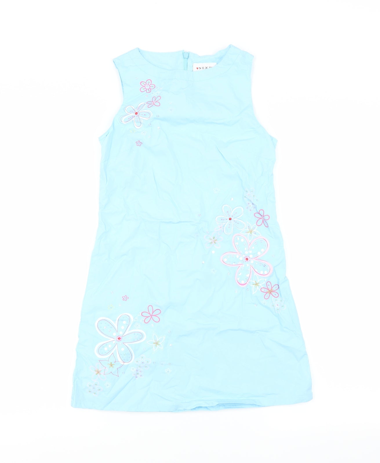 NEXT Girls Blue   Shift  Size 9 Years  - floral detail