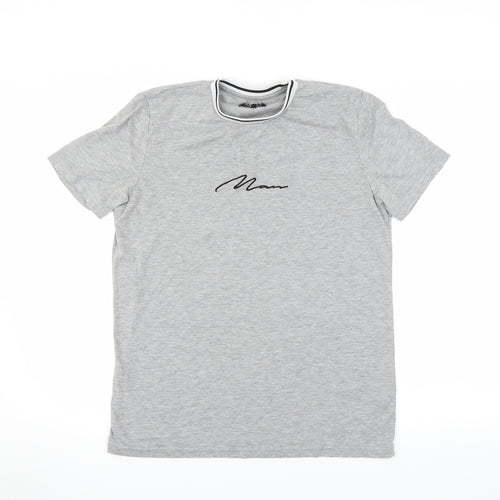 Boohoo Man Womens Grey   Basic T-Shirt Size S