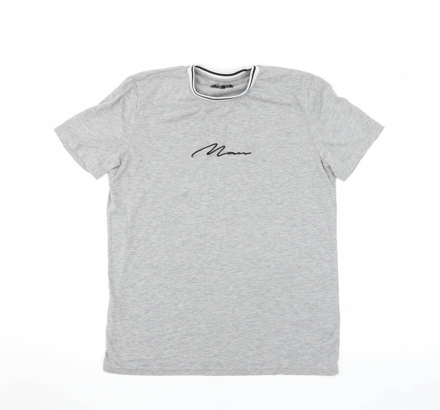 Boohoo Man Womens Grey   Basic T-Shirt Size S