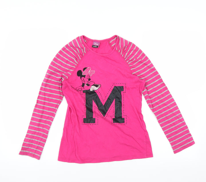 George Girls Pink Solid Top Pyjama Top Size 13-14 Years - MINNIE MOUSE