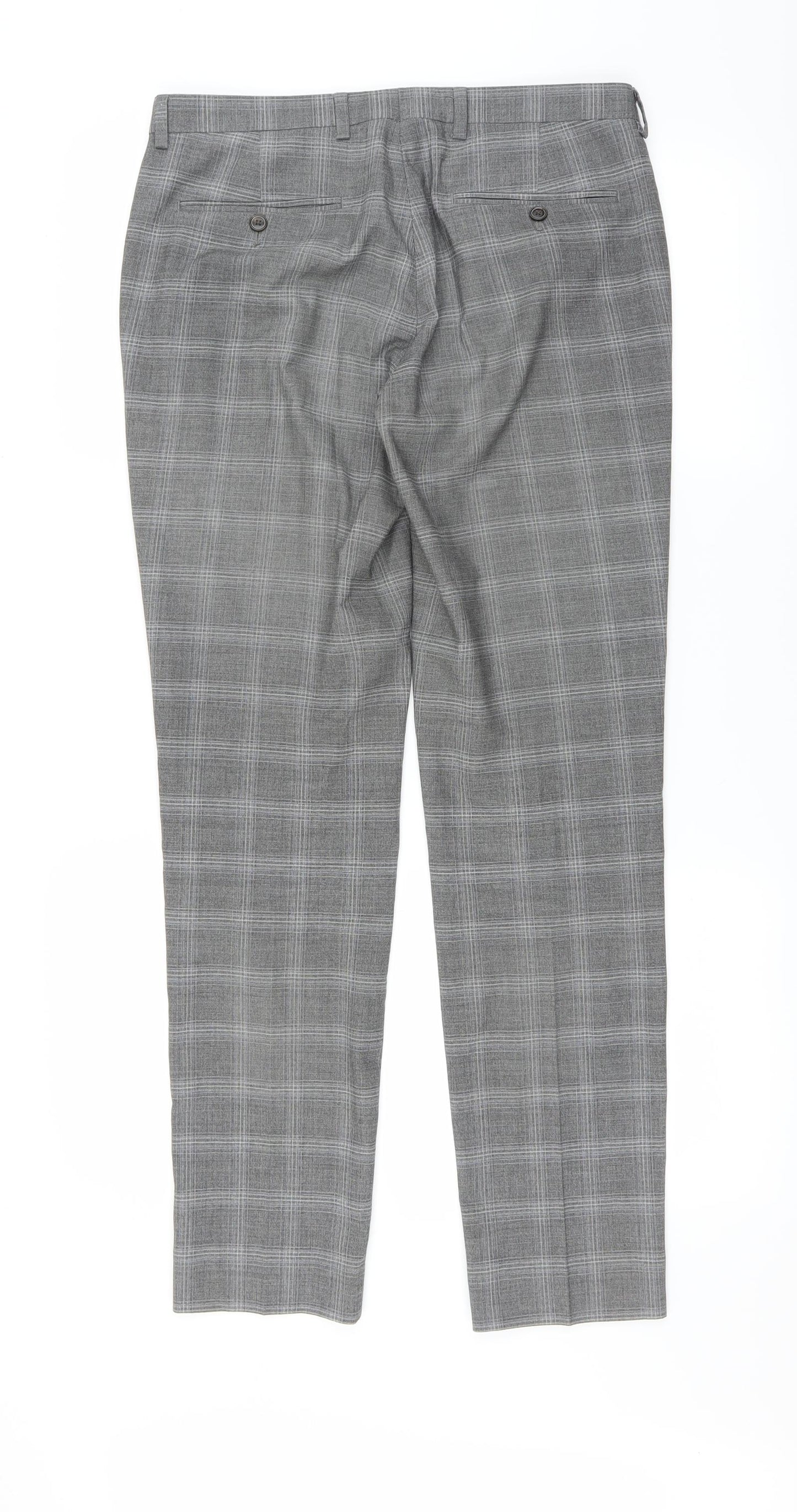 Burton Mens Grey Check  Trousers  Size 30 in L30 in - SKINNY FIT WITH STRETCH