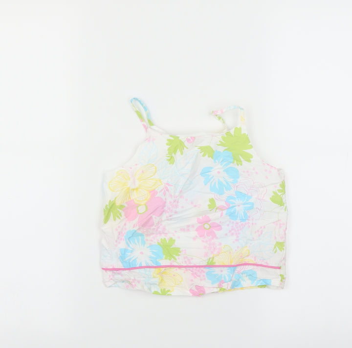 NEXT Girls White Floral  Camisole T-Shirt Size 9 Years