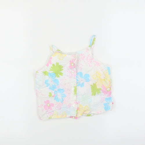NEXT Girls White Floral  Camisole T-Shirt Size 9 Years