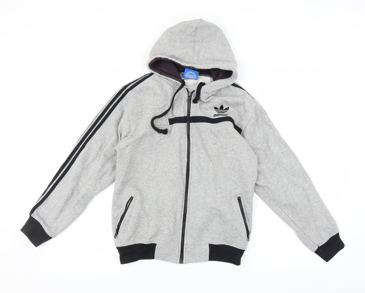 adidas Mens Grey   Full Zip Hoodie Size S