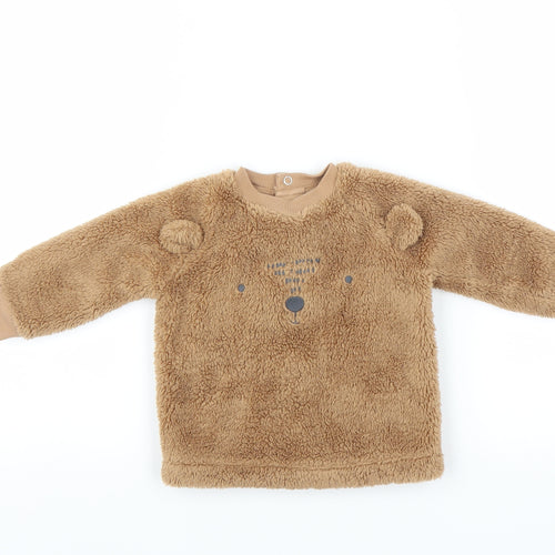 F&F Baby Brown   Pullover Jumper Size 3-6 Months  - bear