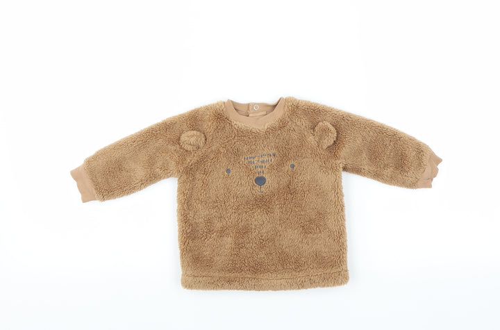 F&F Baby Brown Pullover Jumper Size 3-6 Months - bear