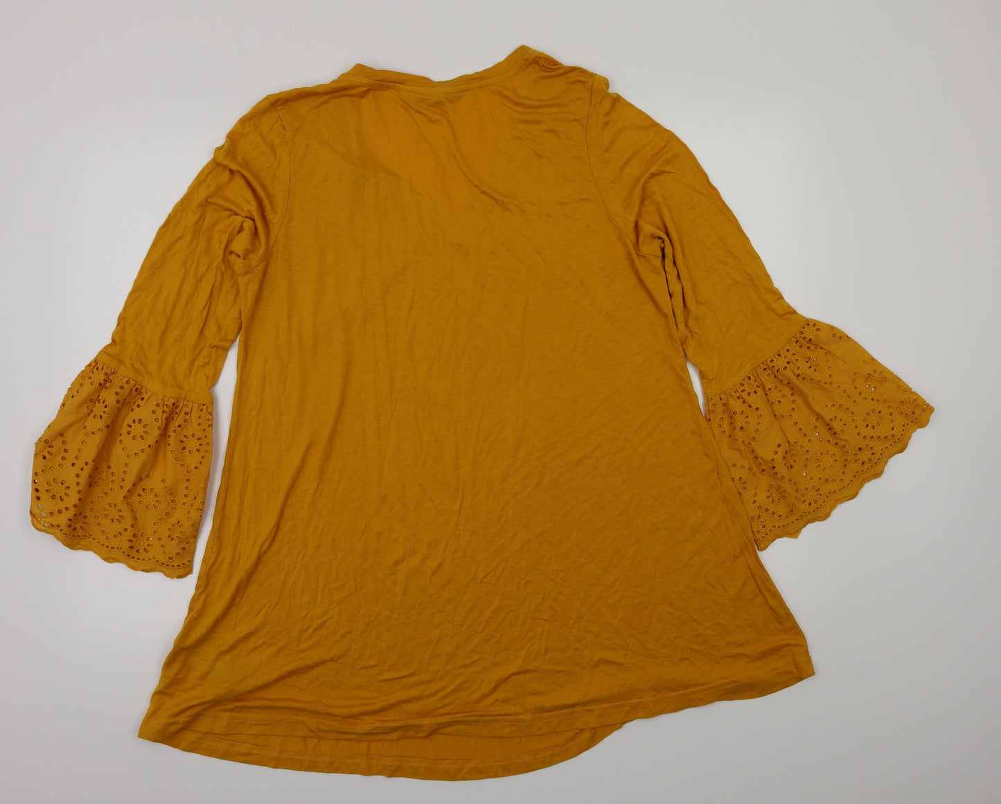 Capsual Womens Orange Floral  Basic T-Shirt Size 16