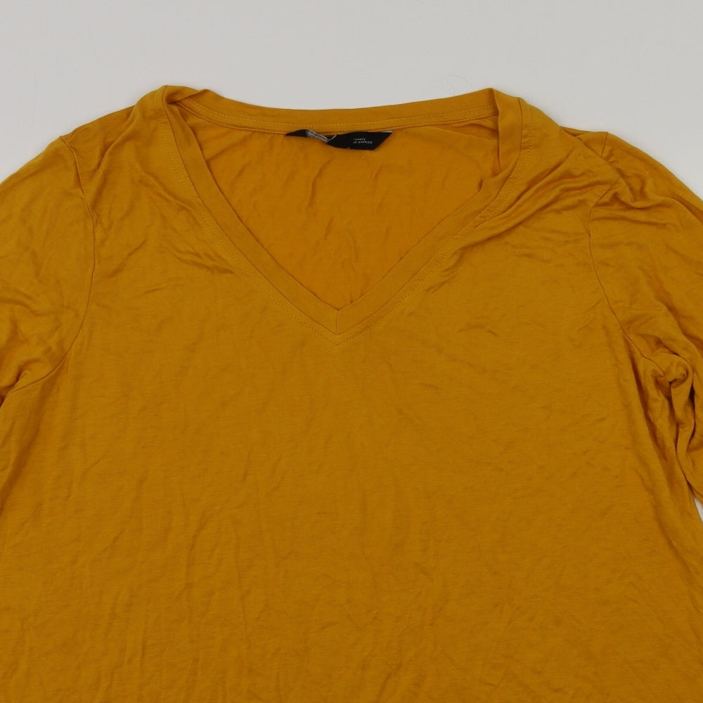 Capsual Womens Orange Floral  Basic T-Shirt Size 16
