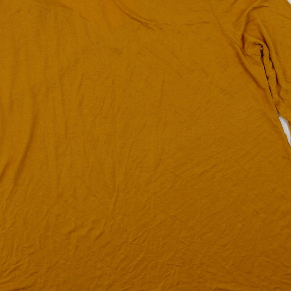 Capsual Womens Orange Floral  Basic T-Shirt Size 16