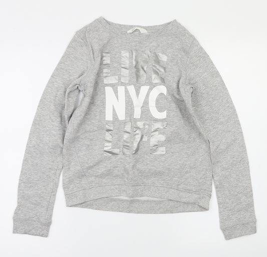 H&M Girls Grey   Pullover Jumper Size 12-13 Years