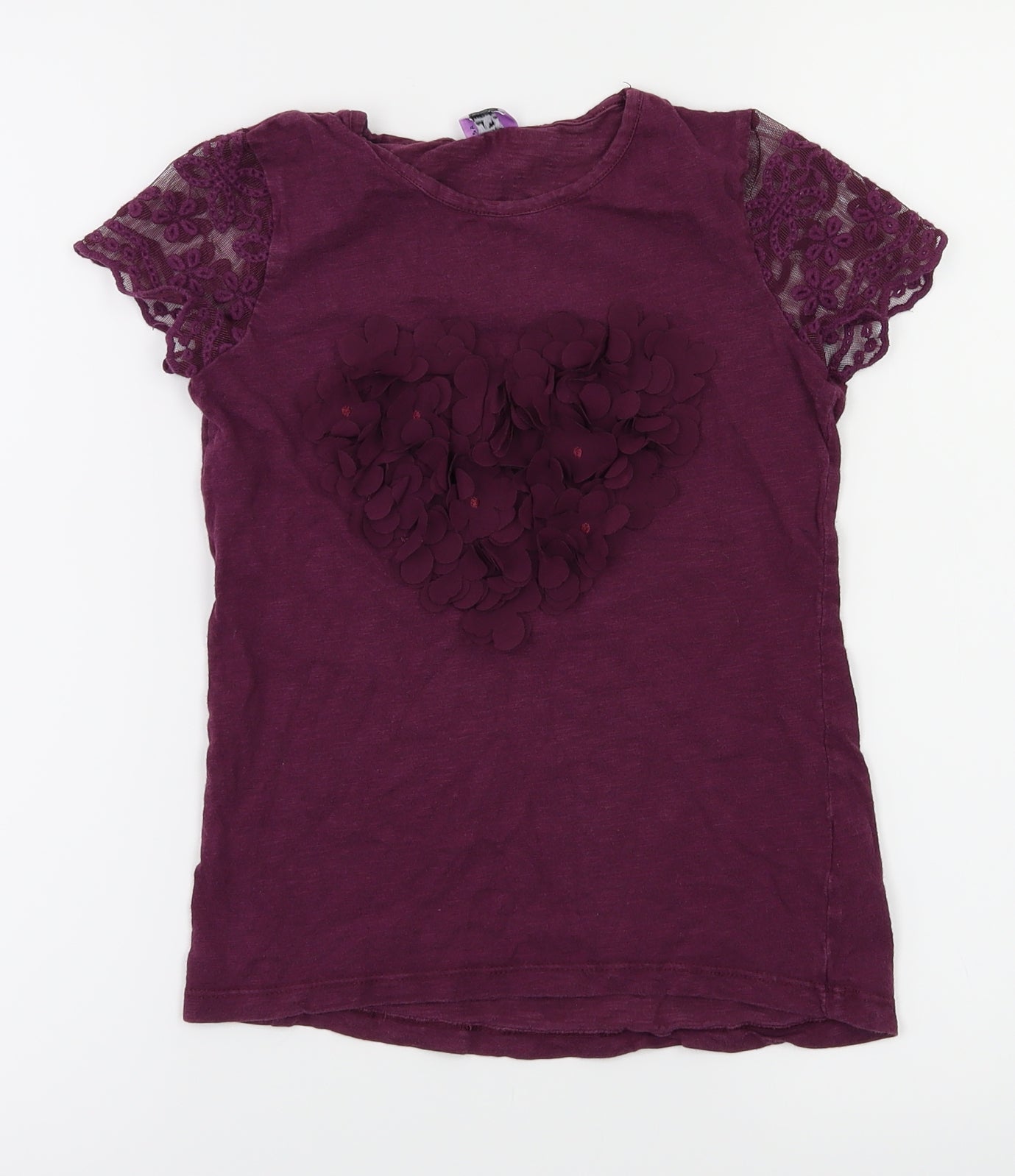 F&F Girls Purple   Pullover T-Shirt Size 8-9 Years
