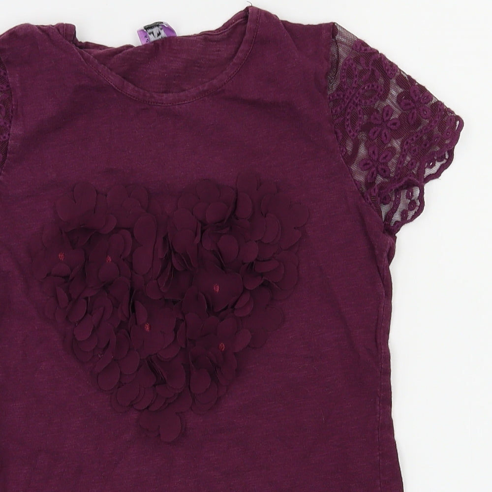 F&F Girls Purple   Pullover T-Shirt Size 8-9 Years
