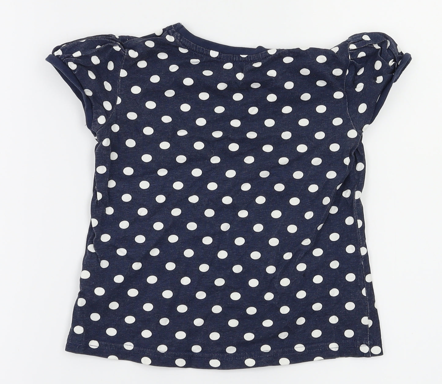 George Girls Blue Spotted  Basic T-Shirt Size 4-5 Years