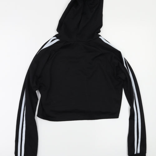 Missy Empire Womens Black Striped  Pullover Hoodie Size M