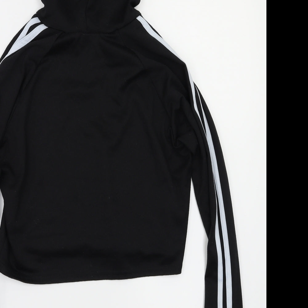Missy Empire Womens Black Striped  Pullover Hoodie Size M
