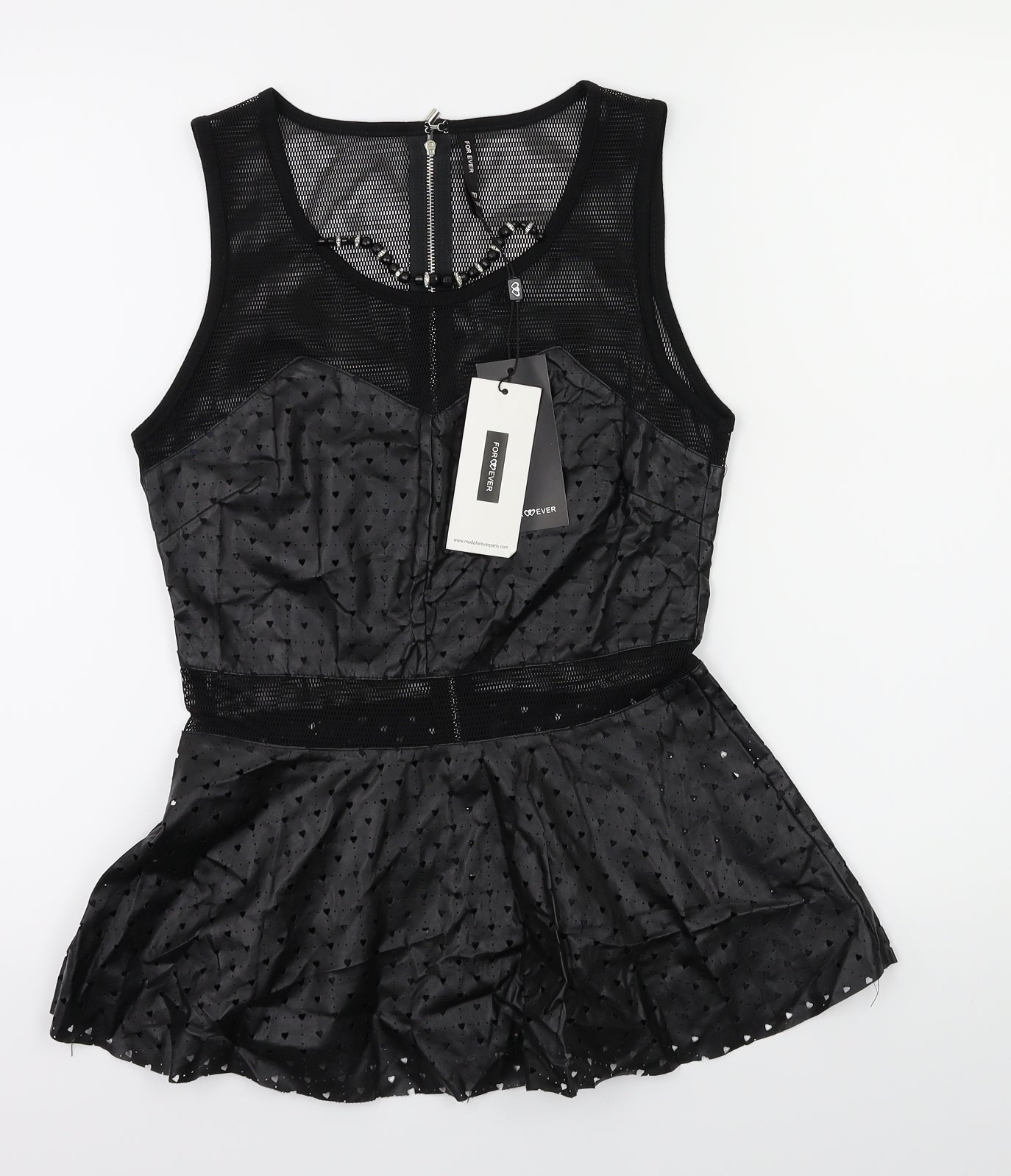 Forever Womens Black Animal Print  Fit & Flare  Size M