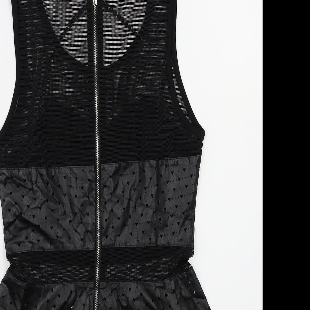 Forever Womens Black Animal Print  Fit & Flare  Size M