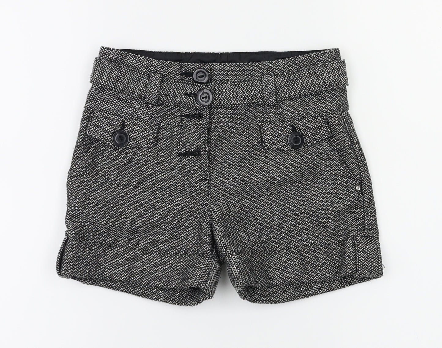 Preworn Girls Black   Hot Pants Shorts Size 9 Years