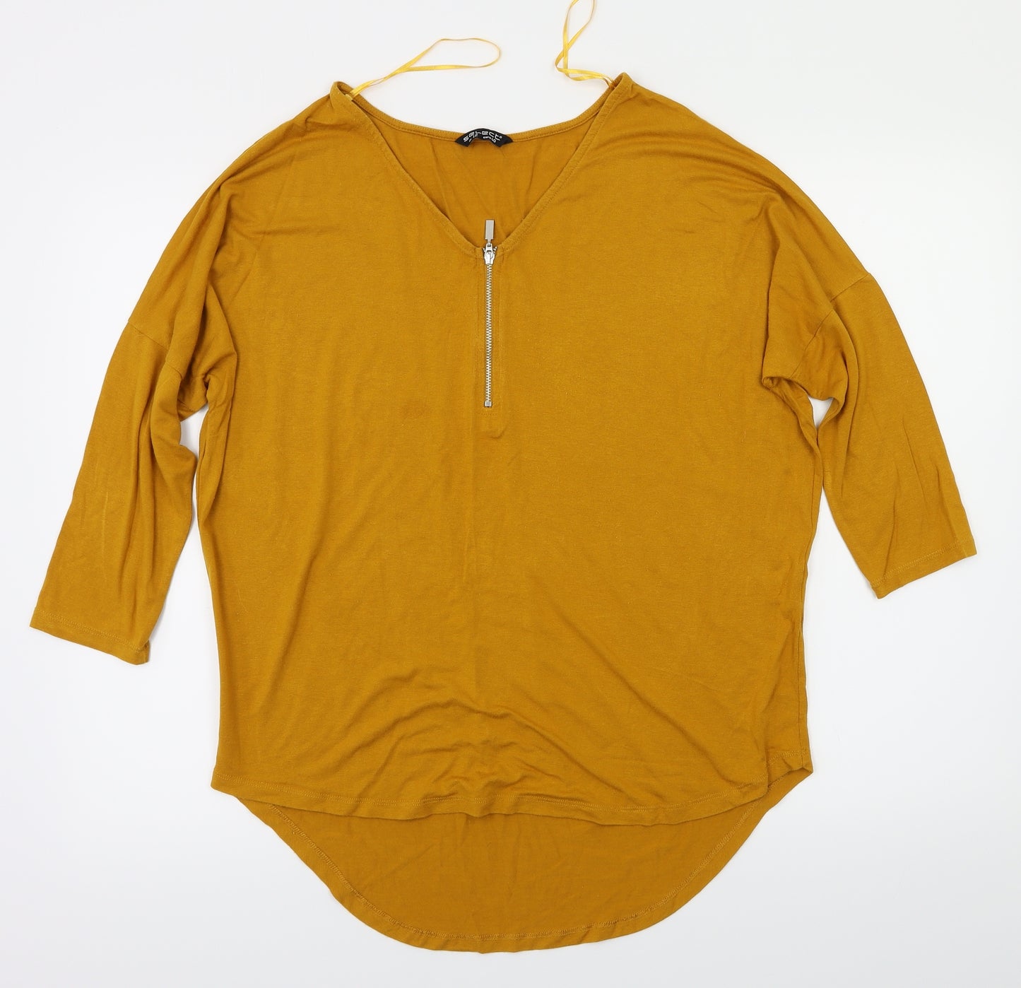 Select Womens Yellow   Basic T-Shirt Size 12