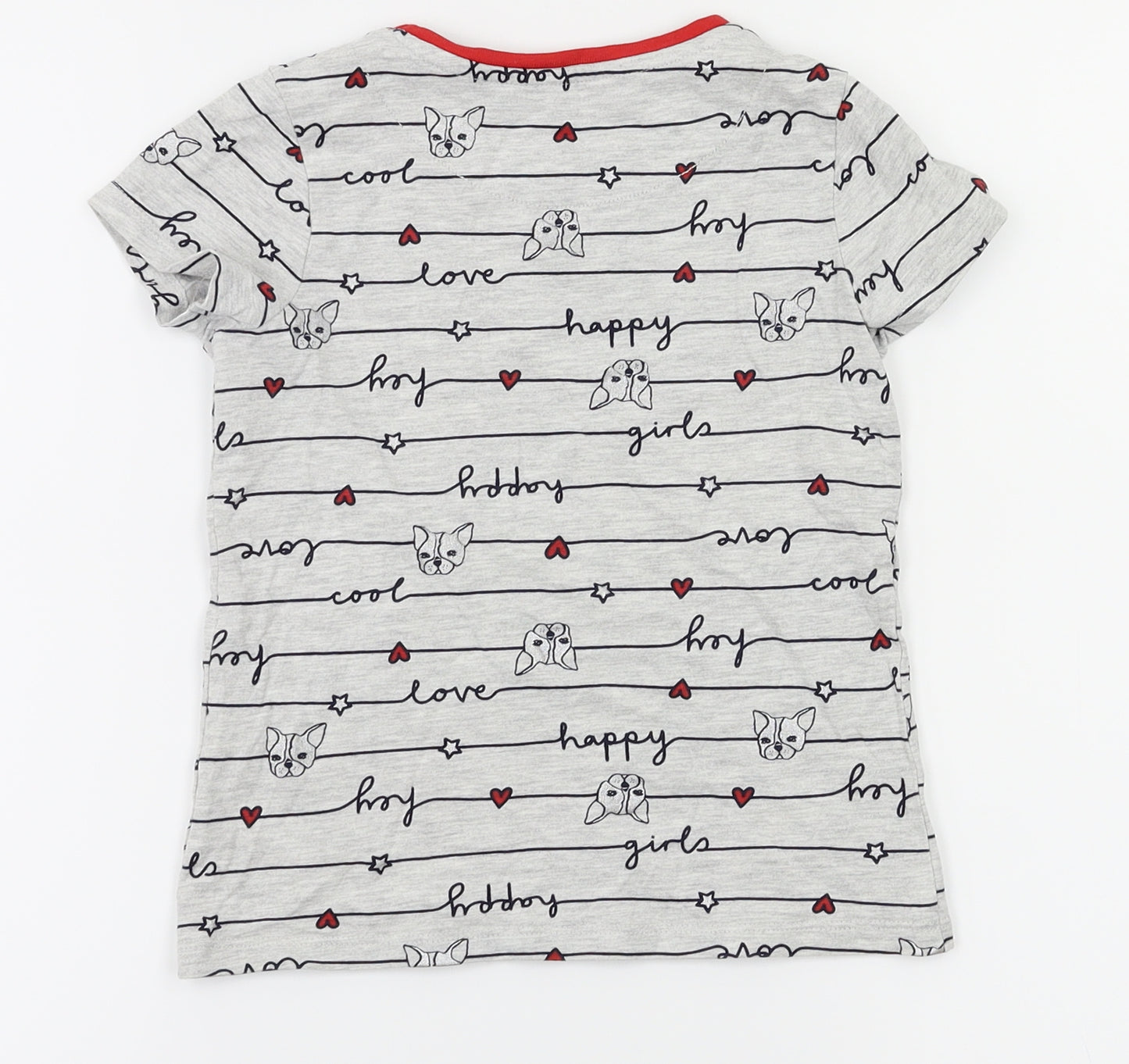 George Girls Grey Animal Print  Basic T-Shirt Size 5-6 Years