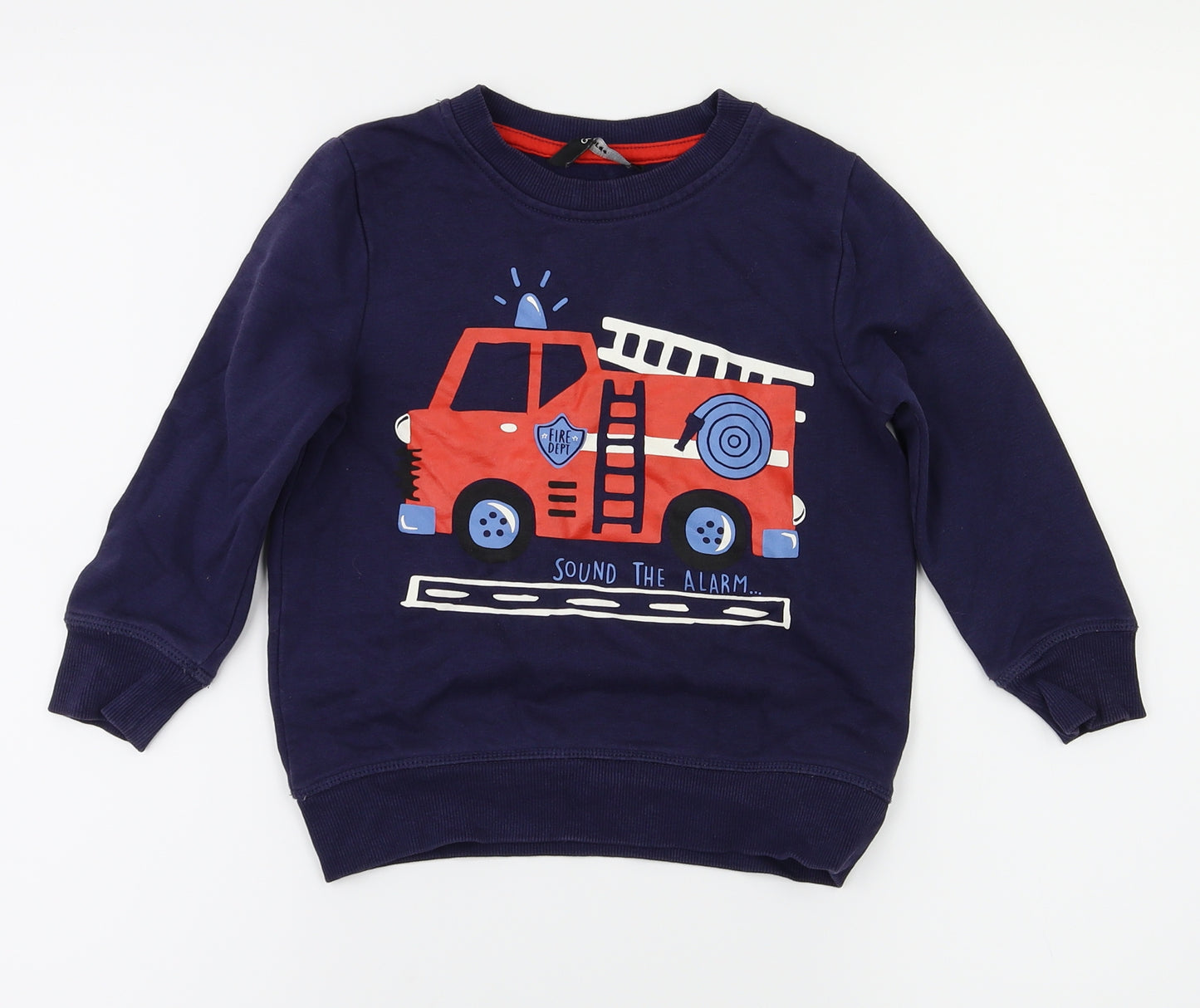 George Boys Blue Animal Print  Pullover Jumper Size 3-4 Years