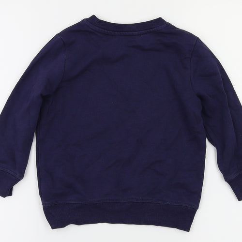George Boys Blue Animal Print  Pullover Jumper Size 3-4 Years
