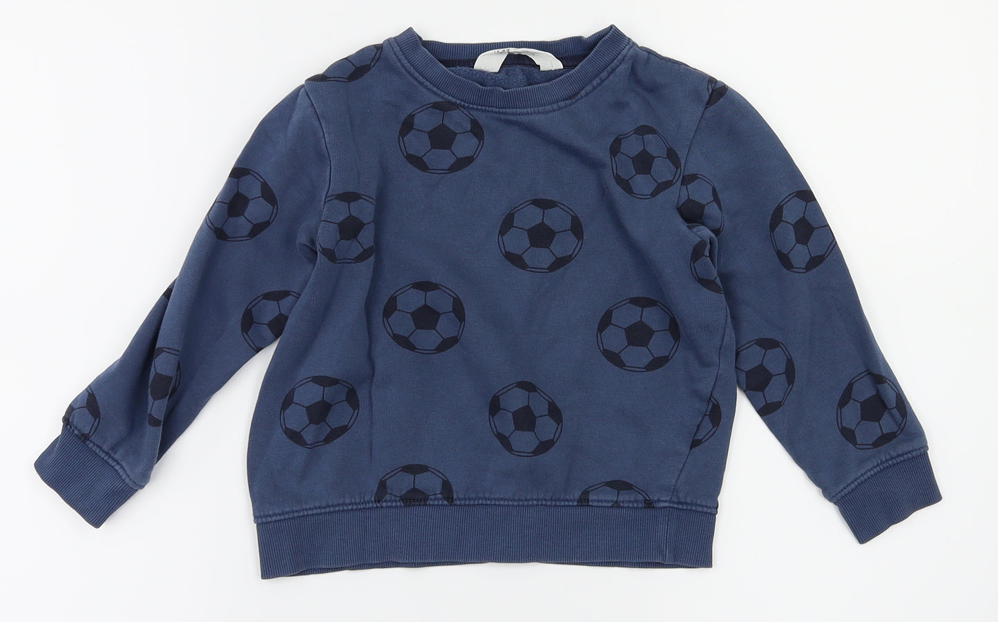 H&M Boys Blue Animal Print  Pullover Sweatshirt Size 5-6 Years