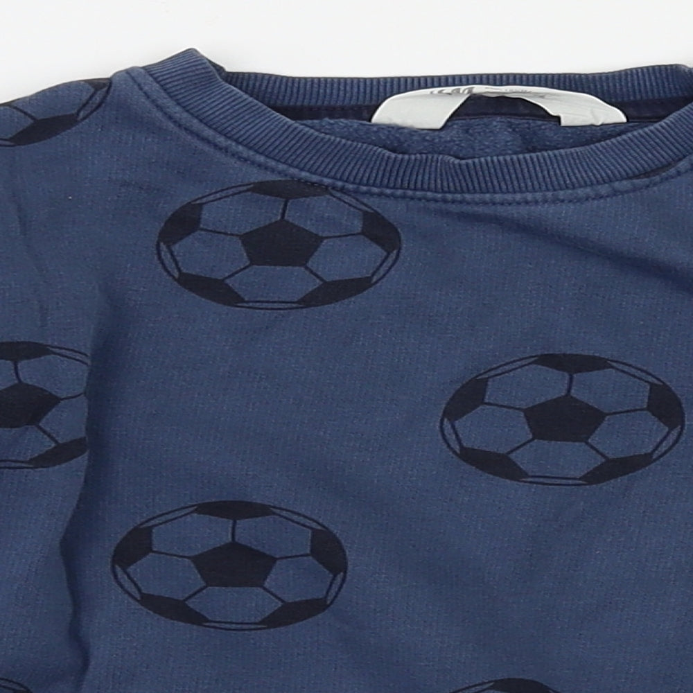 H&M Boys Blue Animal Print  Pullover Sweatshirt Size 5-6 Years