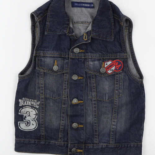Blue Base Boys Blue  Denim Gilet Waistcoat Size 4-5 Years