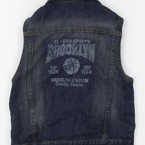 Blue Base Boys Blue  Denim Gilet Waistcoat Size 4-5 Years