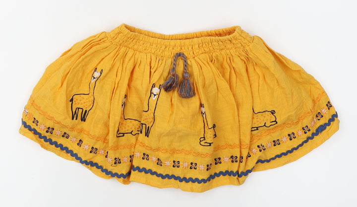 NEXT  Yellow   Flare Skirt Size 9-12 Months  - Llama