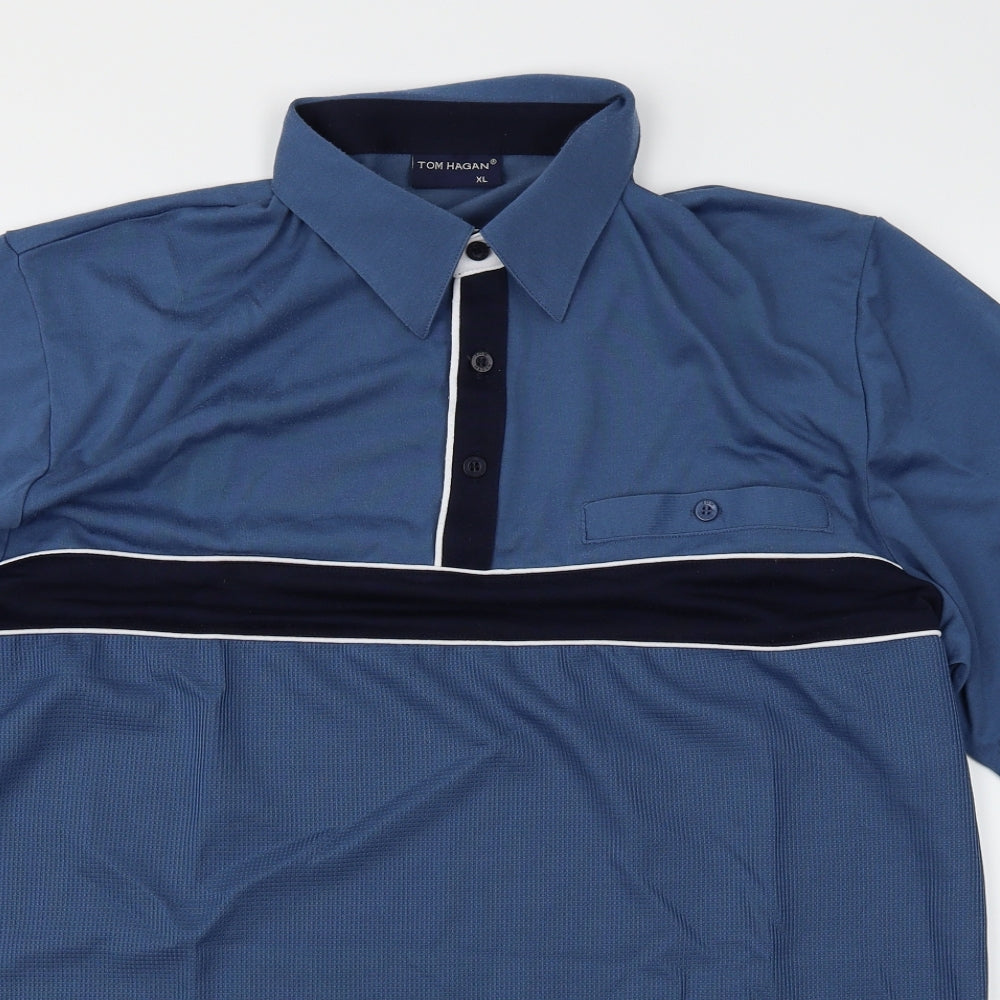 Tom Hagan Mens Blue    Polo Size XL