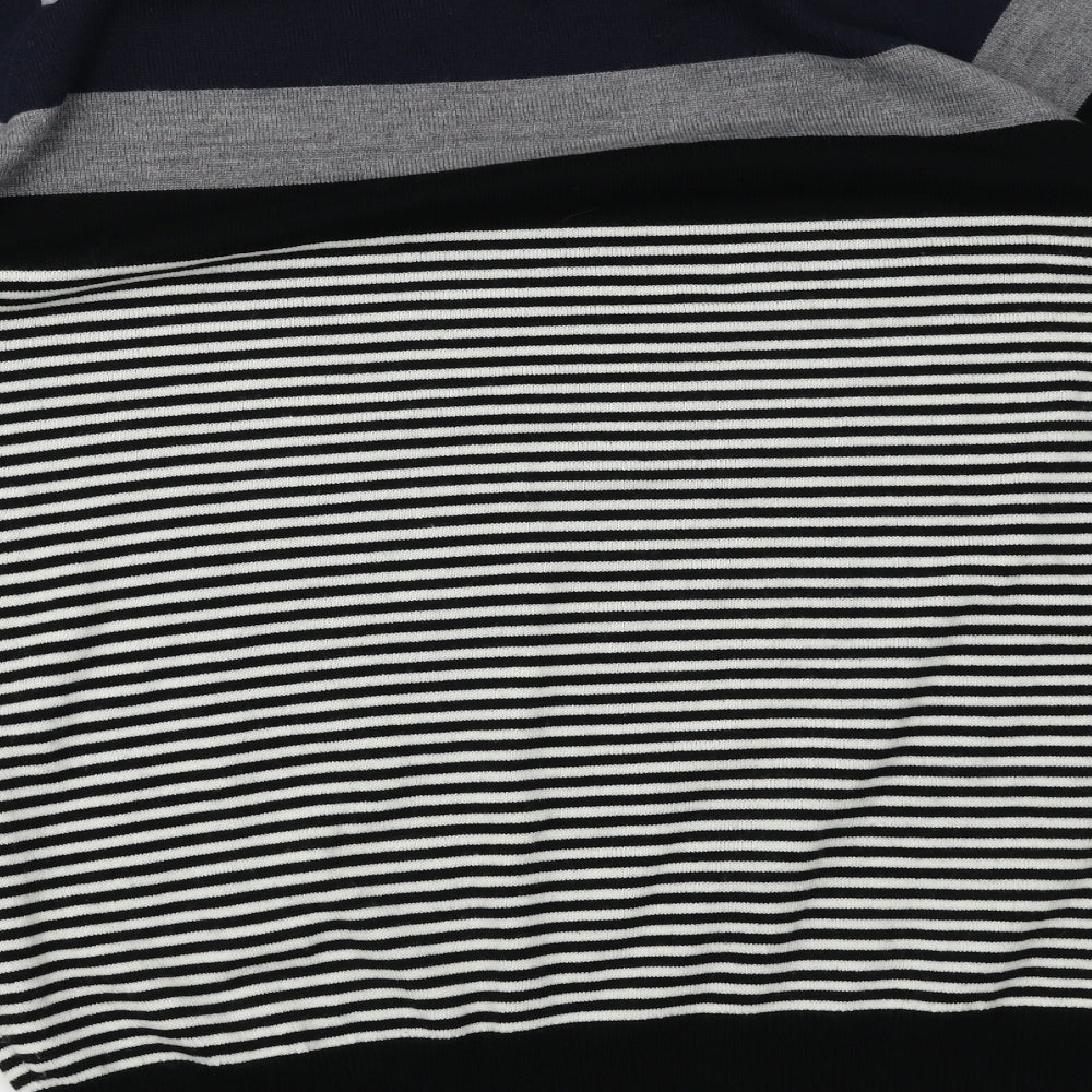 Cedar Wood State Mens Black Striped  Pullover Jumper Size L