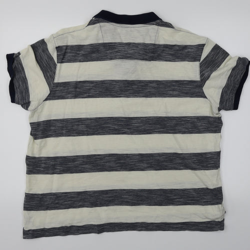 Trait Mens Blue Striped   Polo Size XL