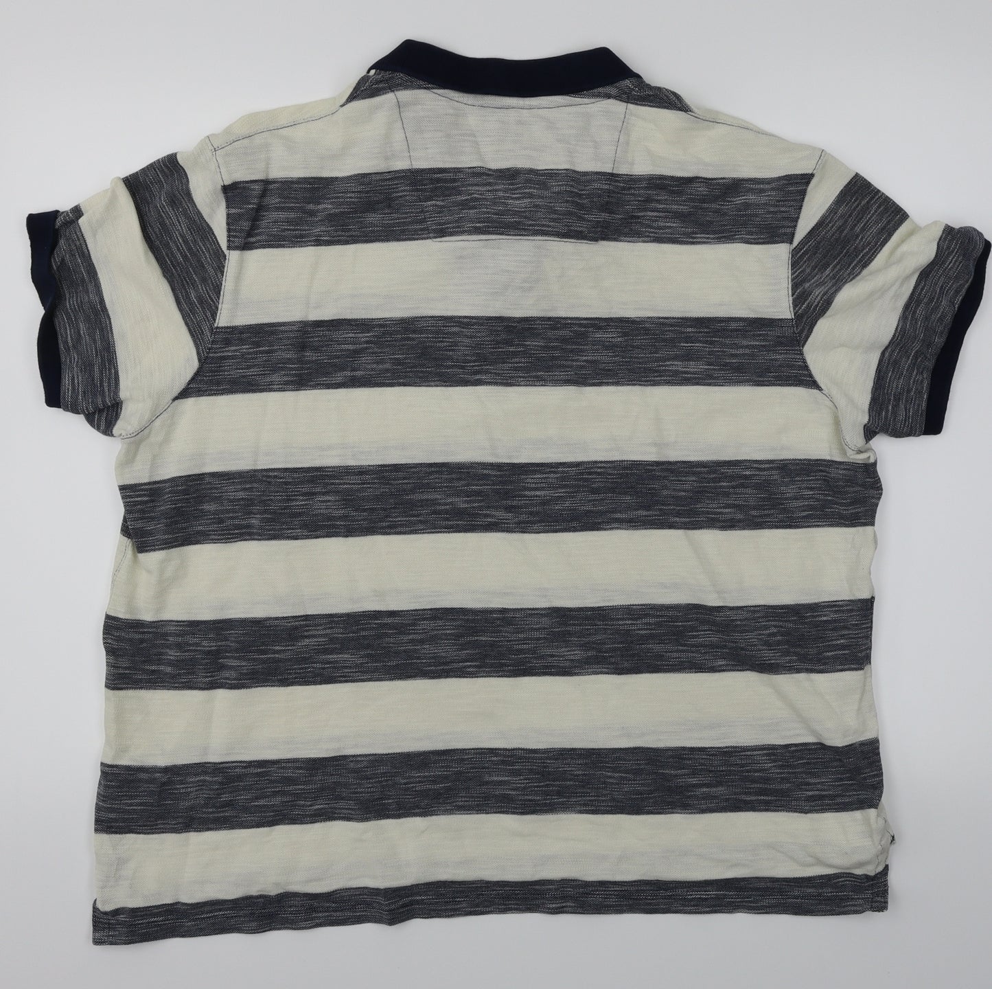 Trait Mens Blue Striped   Polo Size XL