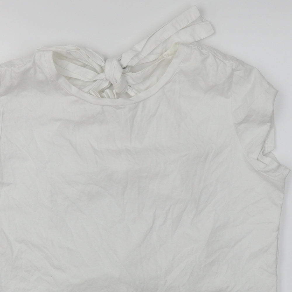 Finery Womens White   Basic T-Shirt Size 16  - Open back
