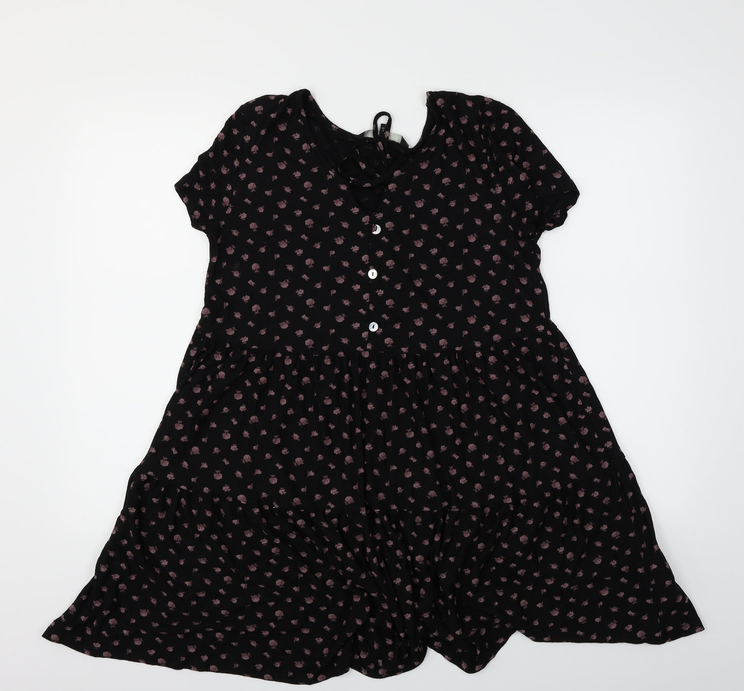 NEXT Womens Black Floral  Skater Dress  Size 10