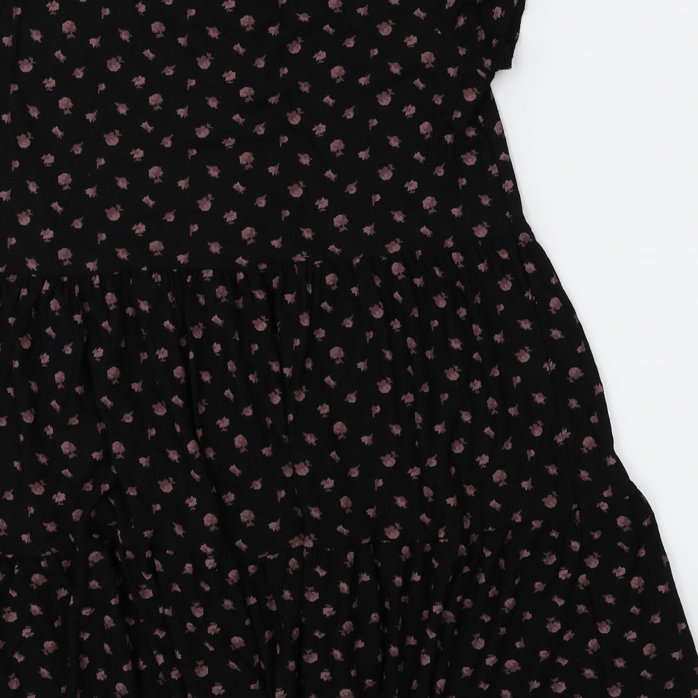 NEXT Womens Black Floral  Skater Dress  Size 10