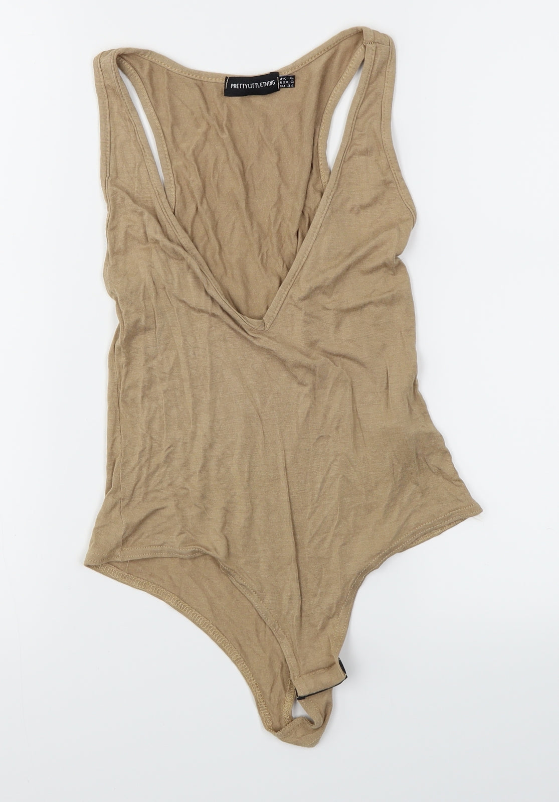 Pretty Little Thing Womens Brown   Bodysuit One-Piece Size 6