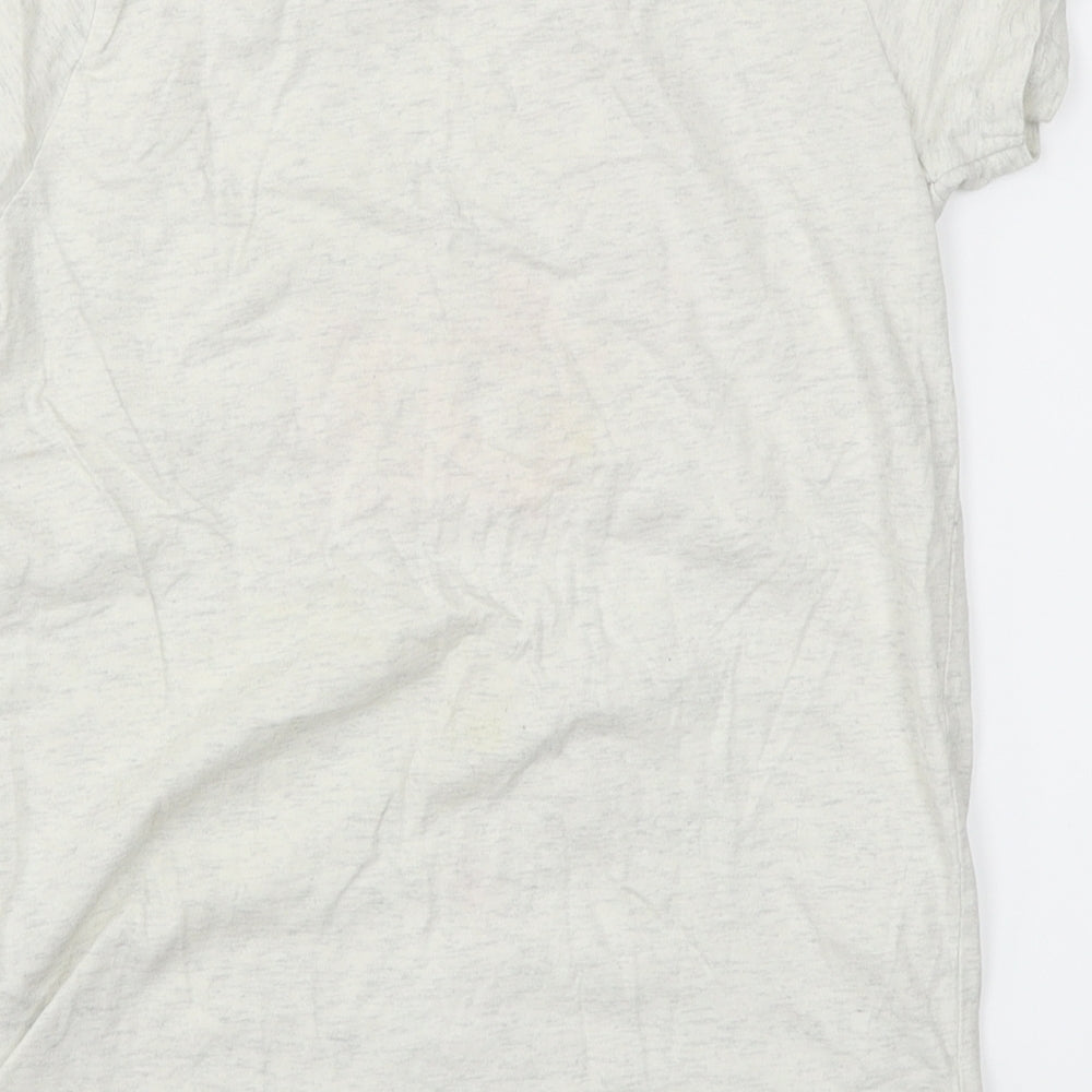 Nutmeg Girls White   Basic T-Shirt Size 10-11 Years  - Flamingo