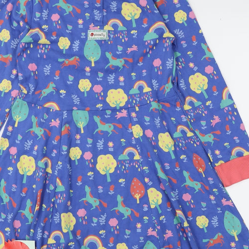 Piccalilly Girls Blue Floral  Skater Dress  Size 9-10 Years  - Unicorn